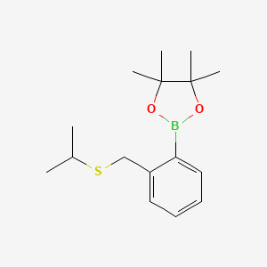 molecular formula C16H25BO2S B2856182 2-(S-Isopropylthiomethyl)phenyboronic acid, pinacol ester CAS No. 2246726-27-0