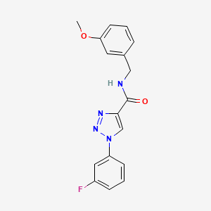 molecular formula C17H15FN4O2 B2856185 1-(3-fluorophenyl)-N-(3-methoxybenzyl)-1H-1,2,3-triazole-4-carboxamide CAS No. 1226437-88-2