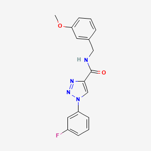 molecular formula C17H15FN4O2 B2856185 1-(3-氟苯基)-N-(3-甲氧基苄基)-1H-1,2,3-三唑-4-甲酰胺 CAS No. 1226437-88-2