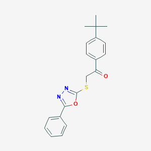 molecular formula C20H20N2O2S B285619 1-(4-Tert-butylphenyl)-2-[(5-phenyl-1,3,4-oxadiazol-2-yl)sulfanyl]ethanone 