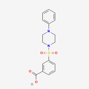 molecular formula C17H18N2O4S B2856190 3-[(4-Phenylpiperazin-1-yl)sulfonyl]benzoic acid CAS No. 329932-88-9