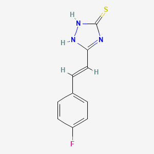 molecular formula C10H8FN3S B2856191 5-[2-(4-fluorophenyl)ethenyl]-2,3-dihydro-1H-1,2,4-triazole-3-thione CAS No. 929974-75-4