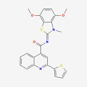 molecular formula C24H19N3O3S2 B2856192 (Z)-N-(4,7-dimethoxy-3-methylbenzo[d]thiazol-2(3H)-ylidene)-2-(thiophen-2-yl)quinoline-4-carboxamide CAS No. 868369-63-5