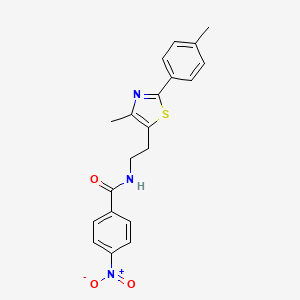 molecular formula C20H19N3O3S B2856193 N-(2-(4-methyl-2-(p-tolyl)thiazol-5-yl)ethyl)-4-nitrobenzamide CAS No. 890955-63-2
