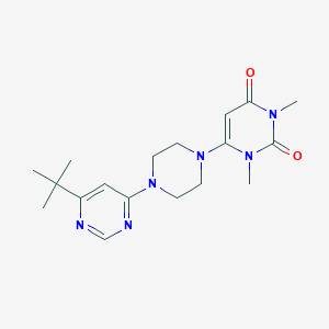 molecular formula C18H26N6O2 B2856194 6-[4-(6-Tert-butylpyrimidin-4-yl)piperazin-1-yl]-1,3-dimethylpyrimidine-2,4-dione CAS No. 2380167-02-0