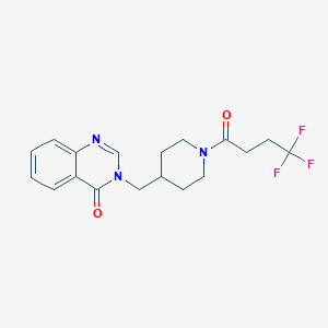 molecular formula C18H20F3N3O2 B2856203 3-[[1-(4,4,4-Trifluorobutanoyl)piperidin-4-yl]methyl]quinazolin-4-one CAS No. 2380142-71-0