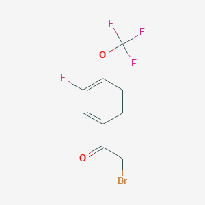 molecular formula C9H5BrF4O2 B2856206 3-Fluoro-4-(trifluoromethoxy)phenacyl bromide CAS No. 1448246-57-8