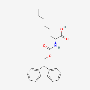 molecular formula C23H27NO4 B2856209 Fmoc-(2R)-2-Amino-octanoic acid CAS No. 888725-90-4