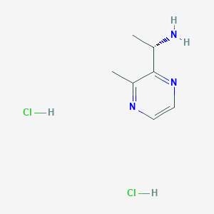 molecular formula C7H13Cl2N3 B2856216 (1S)-1-(3-methylpyrazin-2-yl)ethan-1-amine dihydrochloride CAS No. 2219353-97-4