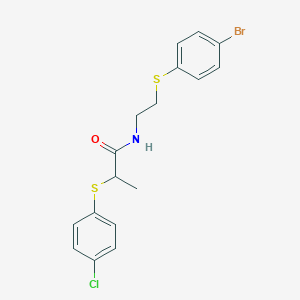 N-{2-[(4-bromophenyl)sulfanyl]ethyl}-2-[(4-chlorophenyl)sulfanyl]propanamide