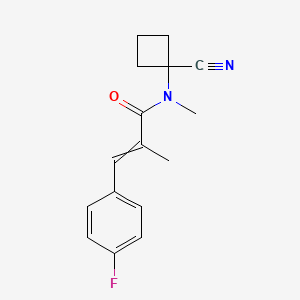 molecular formula C16H17FN2O B2856226 N-(1-cyanocyclobutyl)-3-(4-fluorophenyl)-N,2-dimethylprop-2-enamide CAS No. 1424359-14-7