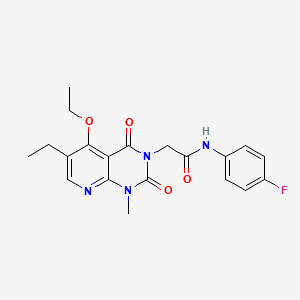 2-(5-ethoxy-6-ethyl-1-methyl-2,4-dioxo-1,2-dihydropyrido[2,3-d]pyrimidin-3(4H)-yl)-N-(4-fluorophenyl)acetamide