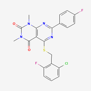 5-((2-chloro-6-fluorobenzyl)thio)-7-(4-fluorophenyl)-1,3-dimethylpyrimido[4,5-d]pyrimidine-2,4(1H,3H)-dione