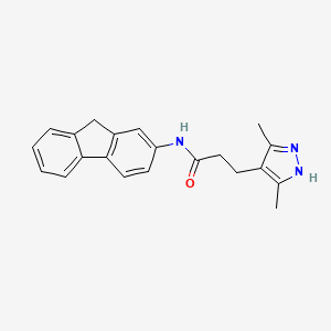 molecular formula C21H21N3O B2856239 3-(3,5-二甲基-1H-吡唑-4-基)-N-(9H-芴-2-基)丙酰胺 CAS No. 1286696-81-8