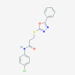 N-(4-chlorophenyl)-3-[(5-phenyl-1,3,4-oxadiazol-2-yl)sulfanyl]propanamide