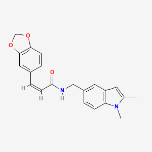(Z)-3-(benzo[d][1,3]dioxol-5-yl)-N-((1,2-dimethyl-1H-indol-5-yl)methyl)acrylamide