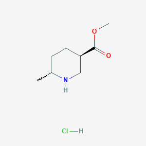 molecular formula C8H16ClNO2 B2856251 Methyl trans-6-Methylpiperidine-3-carboxylate Hydrochloride CAS No. 1009376-86-6