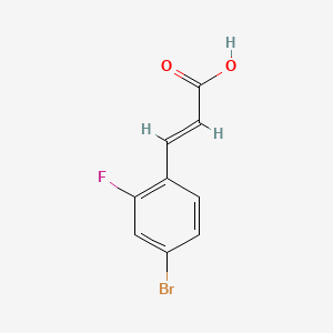 molecular formula C9H6BrFO2 B2856253 4-Bromo-2-fluorocinnamic acid CAS No. 149947-19-3; 575469-65-7