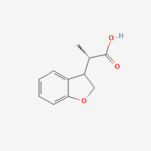 molecular formula C11H12O3 B2856257 (2S)-2-(2,3-Dihydro-1-benzofuran-3-yl)propanoic acid CAS No. 2248219-64-7