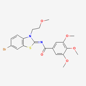 molecular formula C20H21BrN2O5S B2856261 (Z)-N-(6-bromo-3-(2-methoxyethyl)benzo[d]thiazol-2(3H)-ylidene)-3,4,5-trimethoxybenzamide CAS No. 864975-90-6