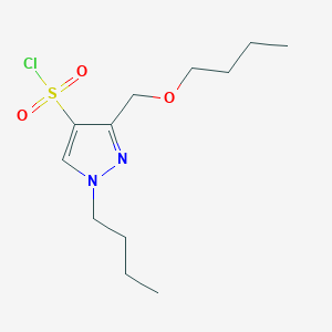 molecular formula C12H21ClN2O3S B2856274 3-(butoxymethyl)-1-butyl-1H-pyrazole-4-sulfonyl chloride CAS No. 1856091-59-2