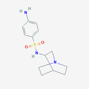 molecular formula C13H19N3O2S B2856279 4-amino-N-{1-azabicyclo[2.2.2]octan-3-yl}benzene-1-sulfonamide CAS No. 953895-19-7