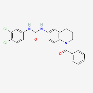 molecular formula C23H19Cl2N3O2 B2856285 1-(1-Benzoyl-1,2,3,4-tetrahydroquinolin-6-yl)-3-(3,4-dichlorophenyl)urea CAS No. 1203147-40-3