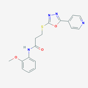 N-(2-methoxyphenyl)-3-[(5-pyridin-4-yl-1,3,4-oxadiazol-2-yl)thio]propanamide