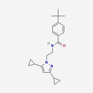 molecular formula C22H29N3O B2856294 4-(tert-butyl)-N-(2-(3,5-dicyclopropyl-1H-pyrazol-1-yl)ethyl)benzamide CAS No. 2309601-50-9