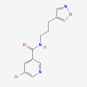 molecular formula C12H12BrN3O2 B2856295 5-bromo-N-(3-(isoxazol-4-yl)propyl)nicotinamide CAS No. 2034442-85-6