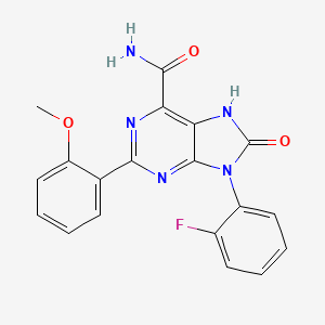 9-(2-fluorophenyl)-2-(2-methoxyphenyl)-8-oxo-7H-purine-6-carboxamide