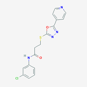 molecular formula C16H13ClN4O2S B285630 N-(3-chlorophenyl)-3-{[5-(4-pyridinyl)-1,3,4-oxadiazol-2-yl]thio}propanamide 