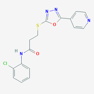 molecular formula C16H13ClN4O2S B285631 N-(2-Chloro-phenyl)-3-(5-pyridin-4-yl-[1,3,4]oxadiazol-2-ylsulfanyl)-propionamide 