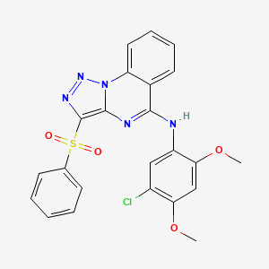 molecular formula C23H18ClN5O4S B2856310 N-(5-chloro-2,4-dimethoxyphenyl)-3-(phenylsulfonyl)[1,2,3]triazolo[1,5-a]quinazolin-5-amine CAS No. 893274-82-3