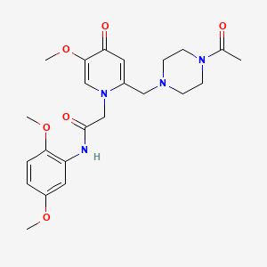 molecular formula C23H30N4O6 B2856328 2-(2-((4-acetylpiperazin-1-yl)methyl)-5-methoxy-4-oxopyridin-1(4H)-yl)-N-(2,5-dimethoxyphenyl)acetamide CAS No. 921490-28-0
