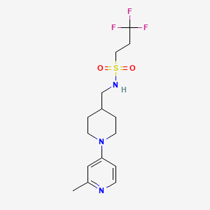molecular formula C15H22F3N3O2S B2856329 3,3,3-trifluoro-N-((1-(2-methylpyridin-4-yl)piperidin-4-yl)methyl)propane-1-sulfonamide CAS No. 2034530-32-8