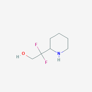 molecular formula C7H13F2NO B2856342 2,2-Difluoro-2-piperidin-2-ylethanol CAS No. 2416243-54-2