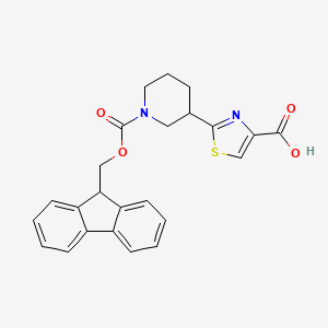 molecular formula C24H22N2O4S B2856349 2-[1-(9H-Fluoren-9-ylmethoxycarbonyl)piperidin-3-yl]-1,3-thiazole-4-carboxylic acid CAS No. 2172256-49-2