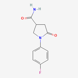 molecular formula C11H11FN2O2 B2856353 1-(4-Fluorophenyl)-5-oxopyrrolidine-3-carboxamide CAS No. 878730-38-2