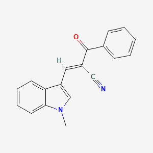 molecular formula C19H14N2O B2856360 (E)-2-benzoyl-3-(1-methyl-1H-indol-3-yl)acrylonitrile CAS No. 638145-14-9