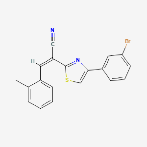 molecular formula C19H13BrN2S B2856363 (Z)-2-(4-(3-溴苯基)噻唑-2-基)-3-(邻甲苯基)丙烯腈 CAS No. 476668-53-8