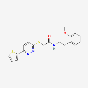 molecular formula C19H19N3O2S2 B2856365 N-[2-(2-methoxyphenyl)ethyl]-2-[(6-thien-2-ylpyridazin-3-yl)thio]acetamide CAS No. 872704-60-4