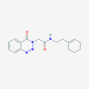 molecular formula C17H20N4O2 B2856368 N-[2-(环己烯-1-基)乙基]-2-(4-氧代-1,2,3-苯并三嗪-3-基)乙酰胺 CAS No. 440332-04-7