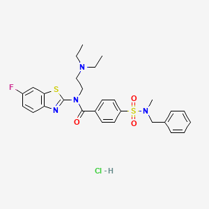 molecular formula C28H32ClFN4O3S2 B2856373 4-(N-benzyl-N-methylsulfamoyl)-N-(2-(diethylamino)ethyl)-N-(6-fluorobenzo[d]thiazol-2-yl)benzamide hydrochloride CAS No. 1321806-02-3
