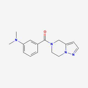 molecular formula C15H18N4O B2856389 (6,7-dihydropyrazolo[1,5-a]pyrazin-5(4H)-yl)(3-(dimethylamino)phenyl)methanone CAS No. 2034592-43-1
