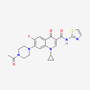 molecular formula C22H22FN5O3S B2856409 7-(4-acetylpiperazin-1-yl)-1-cyclopropyl-6-fluoro-4-oxo-N-(thiazol-2-yl)-1,4-dihydroquinoline-3-carboxamide CAS No. 951935-19-6