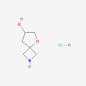 molecular formula C6H12ClNO2 B2856411 5-Oxa-2-azaspiro[3.4]octan-7-ol hydrochloride CAS No. 1613292-50-4