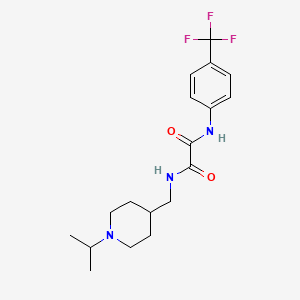 molecular formula C18H24F3N3O2 B2856413 N1-((1-isopropylpiperidin-4-yl)methyl)-N2-(4-(trifluoromethyl)phenyl)oxalamide CAS No. 946382-74-7