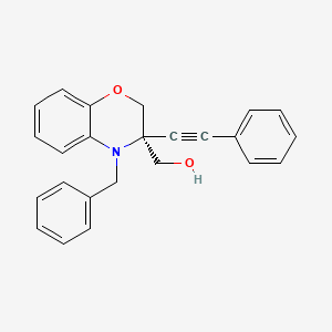 molecular formula C24H21NO2 B2856419 (4-benzyl-3-(phenylethynyl)-3,4-dihydro-2H-benzo[b][1,4]oxazin-3-yl)methanol CAS No. 1799616-58-2