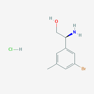 molecular formula C9H13BrClNO B2856421 (2S)-2-Amino-2-(3-bromo-5-methylphenyl)ethanol;hydrochloride CAS No. 2408936-15-0